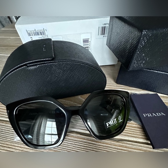 ?PRADA??NWT?PR 24XS in Black & Polarized Grey lenses main image 12